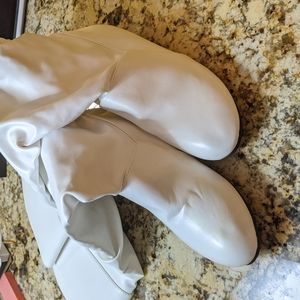 Knee high off-white boots